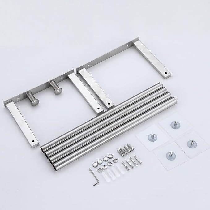 Bathroom Towel Rack for Rolled Towels, Wall Mounted Towel Storage Rack for Bathroom Organization, Stainless Steel Towel Storage Holder Can Holds Up to 6 Large Bath Towels (Silver)