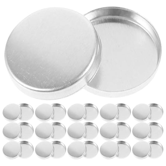 30 Pcs Small Round Eyeshadow Pans 0.74 Inch Aluminum Makeup Palette for Custom Pressed Cosmetics Blush Highlighter Storage and Travel