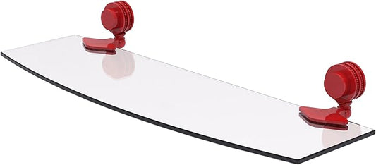Allied Brass 433D/18-FER Venus Collection 18 Inch Glass Shelf with Dotted Accents, Fire Engine Red