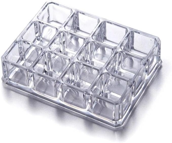 Kamay's Acrylic Transparent Rectangular 12 Grids Lipstick Nail Polish Eyebrow Brush Display Rack (SF-1037)