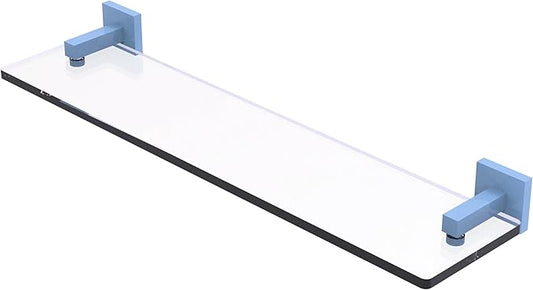 Allied Brass MT-1-22-FTB Montero Collection 22 Inch Glass Vanity Shelf with Beveled Edges, Flat Troll Blue