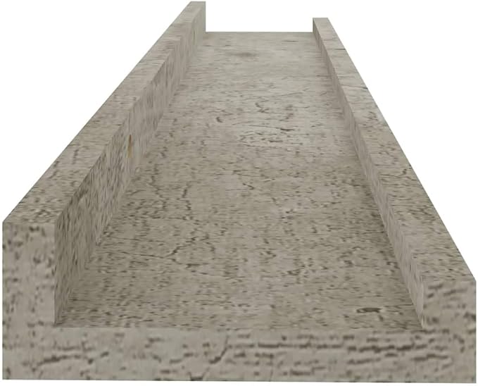 Concrete Gray Wall Shelves Set of 2, 23.6 Inch Floating for Living Room Decor, Industrial MDF Storage Shelves with 11lb Capacity for Books Plants Display
