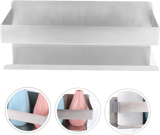 Stable Adhesion Installation Stainless Steel Wall Rack Bathroom Shelves Kitchen Decor Storage Rack