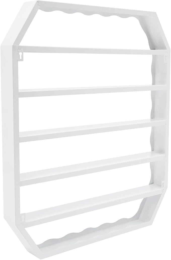 Nail Polish Organizer Wall Mounted, 3Pcs 6-Tier Nail Polish Storage Rack, Metal Nail Polish Storage Holder, Multifunctional Organizer for Essential Oil Perfume at Home Salon Spa(White)