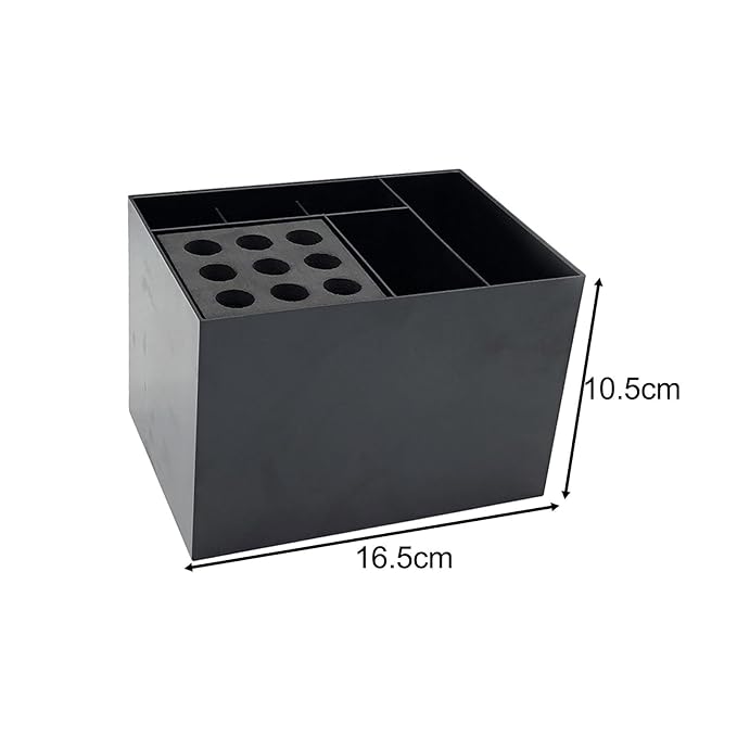 Generic Salon Organizer Hairdressing Tool Storage Box, Detachable Brush Combs, Hair Brush Holder, Grooming Storage Box for Hotel, black