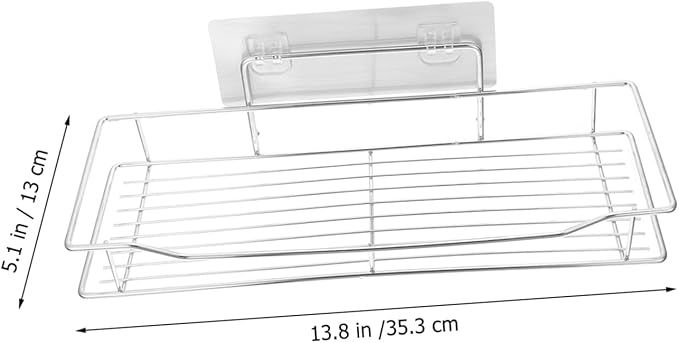 Healifty 1Set Nail Wall Mounted Kitchen Storage Rack Rustproof Stainless Steel Shelf for Toiletries and Kitchen Essentials Space Saving Design for Home Bathroom and Office Use