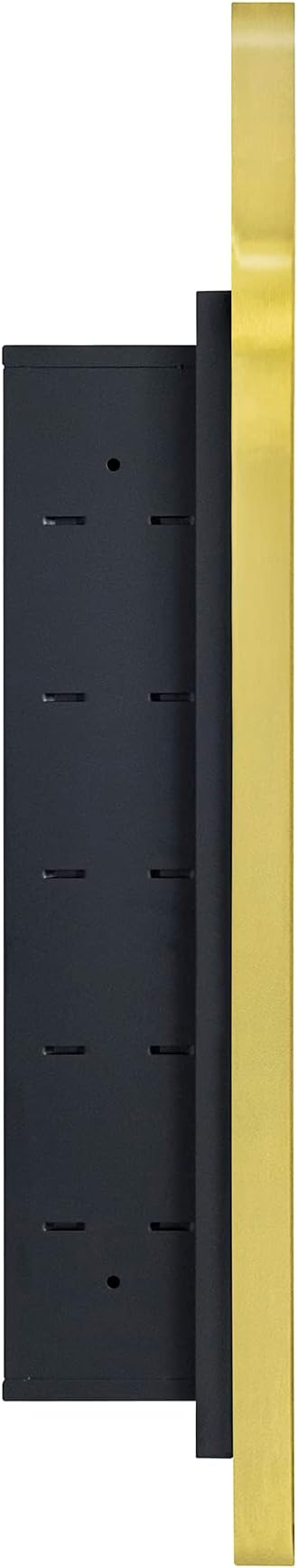 Brushed Gold Arched Recessed Bathroom Medicine Cabinet with Mirror Stainless Steel Metal Framed Rectangular Bathroom Cabinet with Mirror 16x28.3''