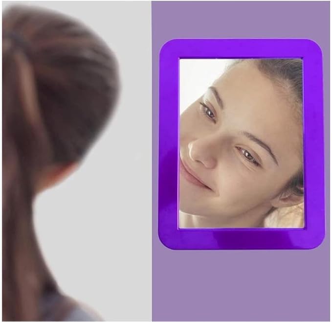 Gifts for Back to School Season,Purple Magnetic Locker Mirror - 5" x 7" Magnet Mirror for School, Bathroom, Workshop, Office,Small Mirrors for School Locker