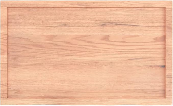 Solid Oak Wood Floating Wall Shelf, Rustic Wall Mounted Display Ledge for Living Room, Bedroom and Office, 39.4 x 23.6 Inches, Natural Light Brown
