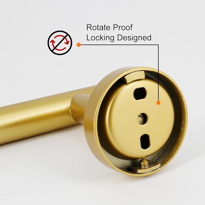 Stainless Steel 24-Inch Bathroom Single Towel Bar Gold Towel Holder, Wall Mount Towel Back Rod Hotel Style