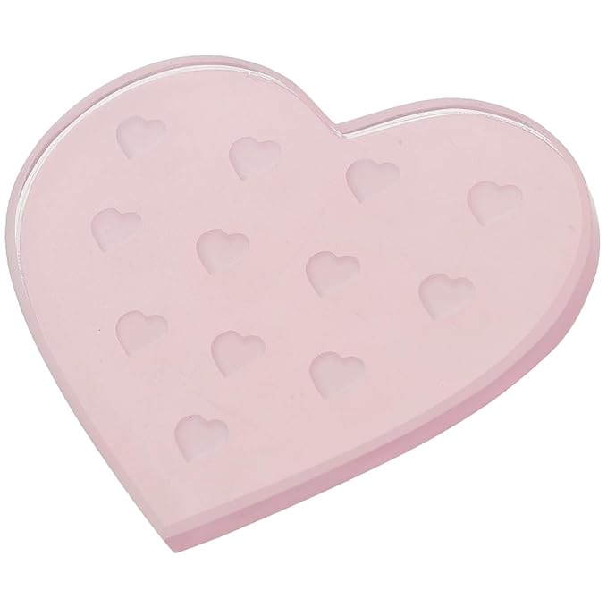 Beaupretty Heart Shape Eyelash Grafting Pad 2.55X2.16In Lash Extension Glue Pallet Eyelash Holder Lightweight Durable for Salon and Personal Use