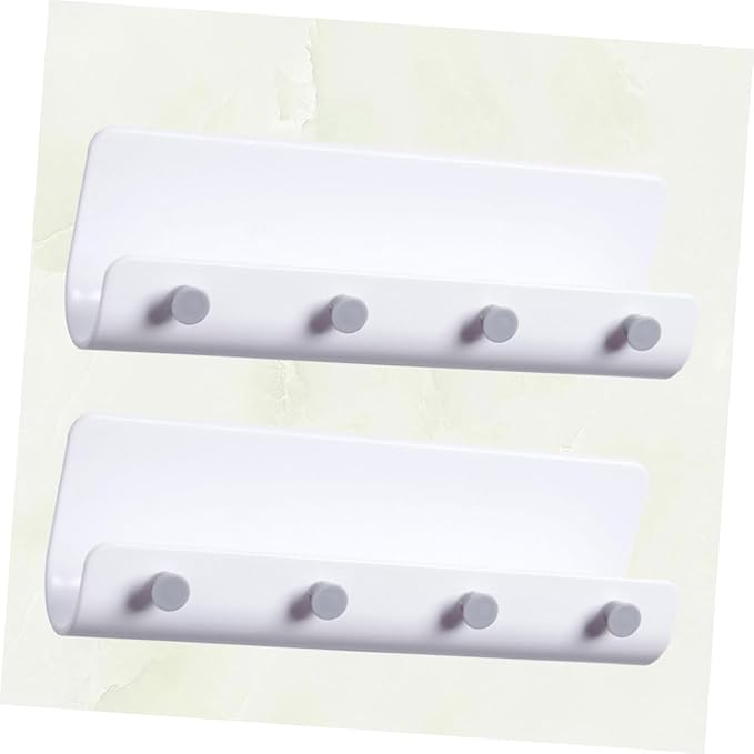 Glass Shelf for Bathroom ，Glass Aluminum，2pcs Wall Rack Storage Over Door Hanger Hook for Home