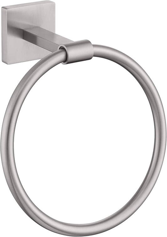 KOKOSIRI Bath Towel Holder Brushed Nickel Hand Towel Ring Bathroom Accessories Shower Towel Rack Stainless Steel Wall Mount, B3010BR