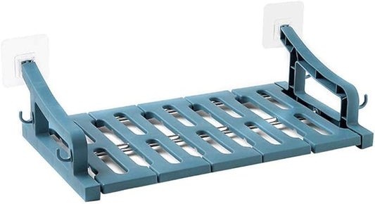 Improvingss No Drilling Wall MountedSteel Bathroom Shelf Rack,Bars with Hooks