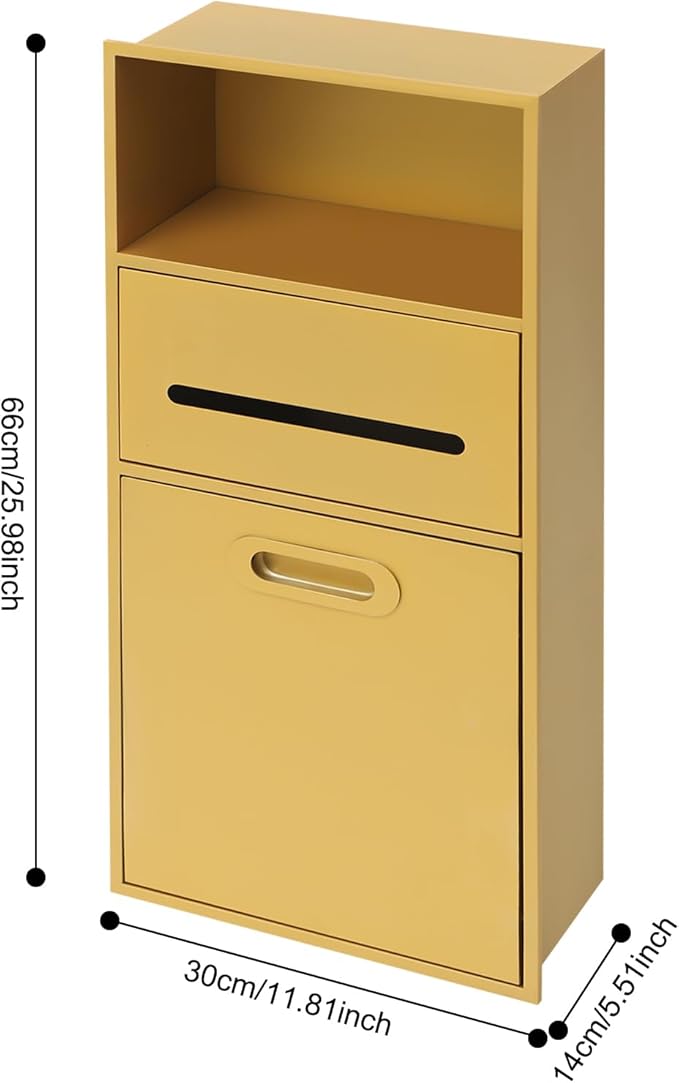 Recessed Storage Cabinet for Bathroom, Stainless Steel Wall-Mounted Design, Space-Saving, Rust-Resistant, Easy Install, (Golden, 66 * 14 * 30cm)
