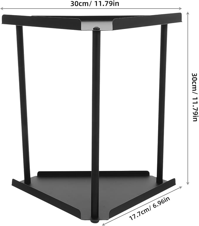 GARVALON Bathroom Counter Organizer Shelf, 2-Tier Metal Makeup Storage Rack, Waterproof Vanity Corner Sink Shelf for Bathroom Skincare and Cosmetics