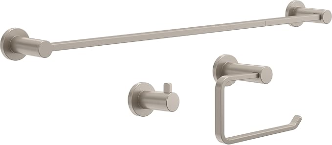 Franklin Brass Kildare (1-Pack) 18'' Towel Rack w/ 6" Extender for Bathroom Satin Nickel Towel Bar for Bathroom Wall Mounted Towel Holder Rod KLD26-SN