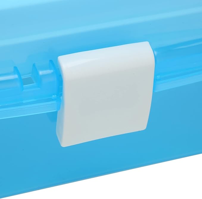 Zerodis 3 Layers Storage Box, Transparent Lid Plastic Portable Storage Box Sturdy Non Deformable Storage Case with Handle Art Craft Storage Box for Cosmetics Jewelry Nail Tools (Blue)