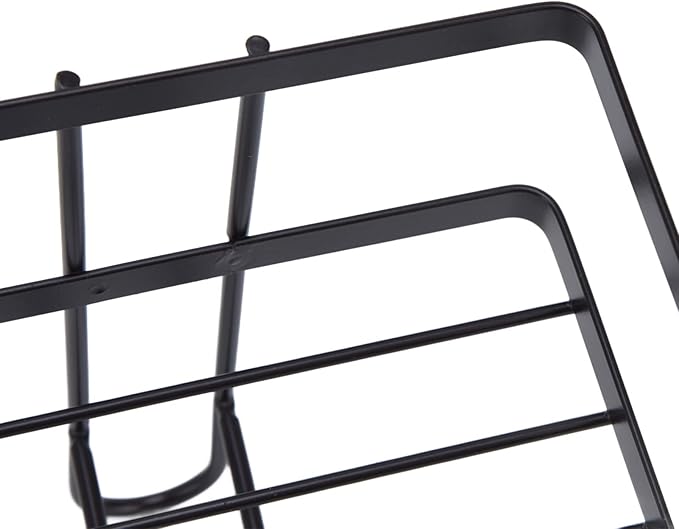 Garosa Bathroom Toilet Shelf, Iron Craft with Hooks, Space Saver, Easy Installation for Small Spaces (Black)