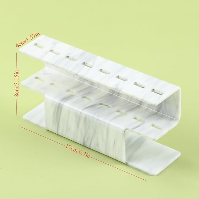 Acrylic Tweezers Holder, 8 Holes Tweezers Stand Display Organizer for Eyelash Extension Supplies Accessories Grafting Beauty Tools (8 Holes Marble White)