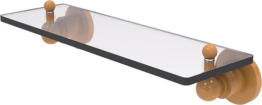 Allied Brass AP-1/16-GLY Astor Place 16 inch Glass Vanity Shelf with Beveled Edges, Golden Yellow