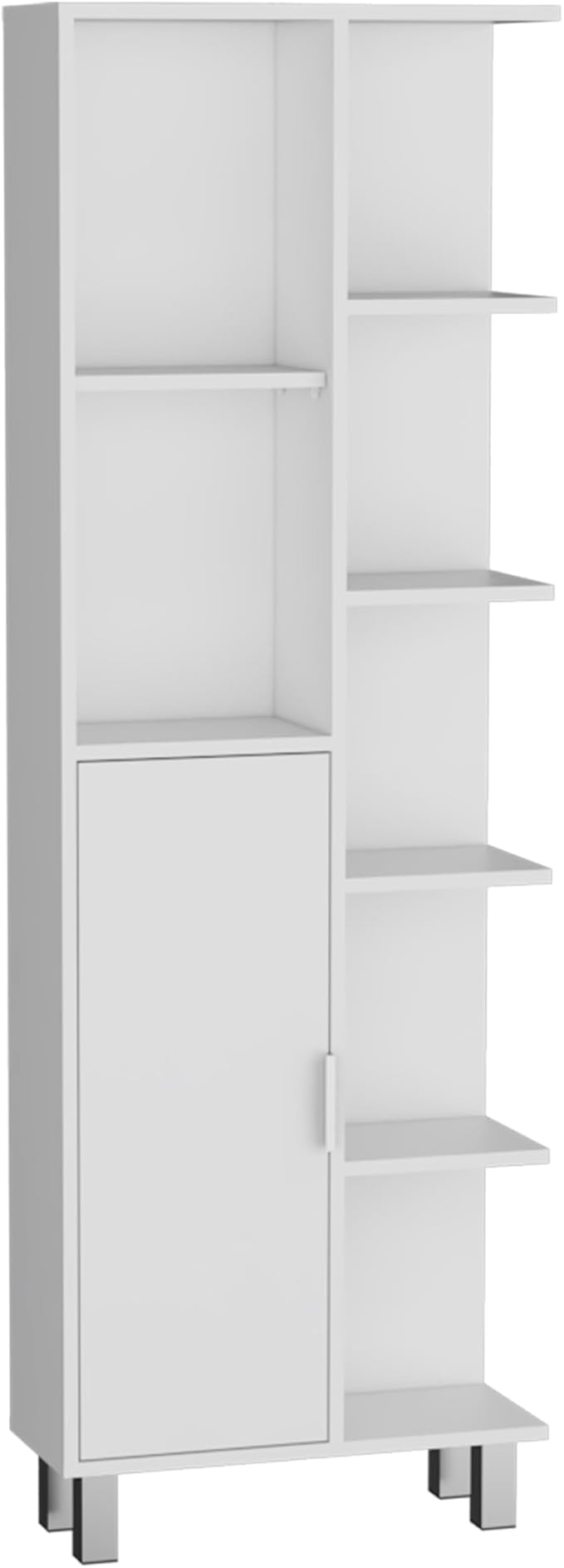63" 7-Open-Shelf Bathroom Cabinets, Modern Organizer with Sleek Design & Space-Saving, Versatile Storage Cabinet with Easy-Assembly for Bathrooms, White