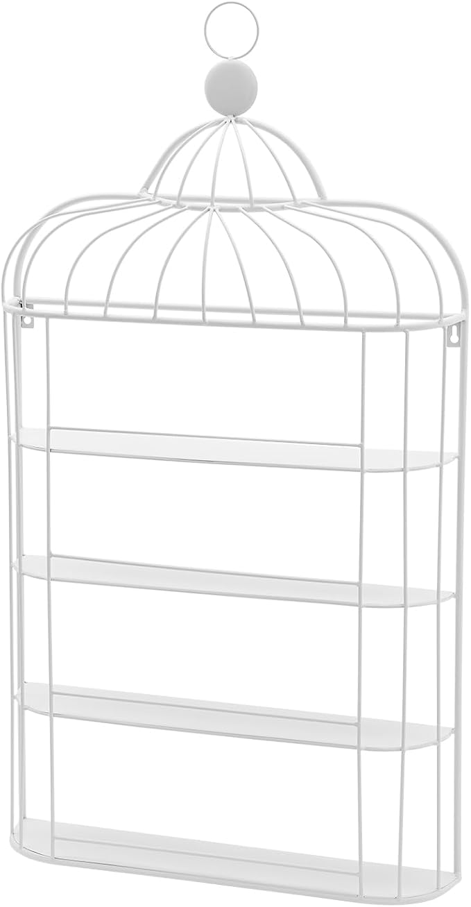 Nail Polish Organizer Wall Mounted, 4-Tier Nail Polish Storage Rack, Metal Nail Polish Storage Holder, Multifunctional Organizer for Essential Oil Perfume Lipsticks at Home Salon Spa(White)