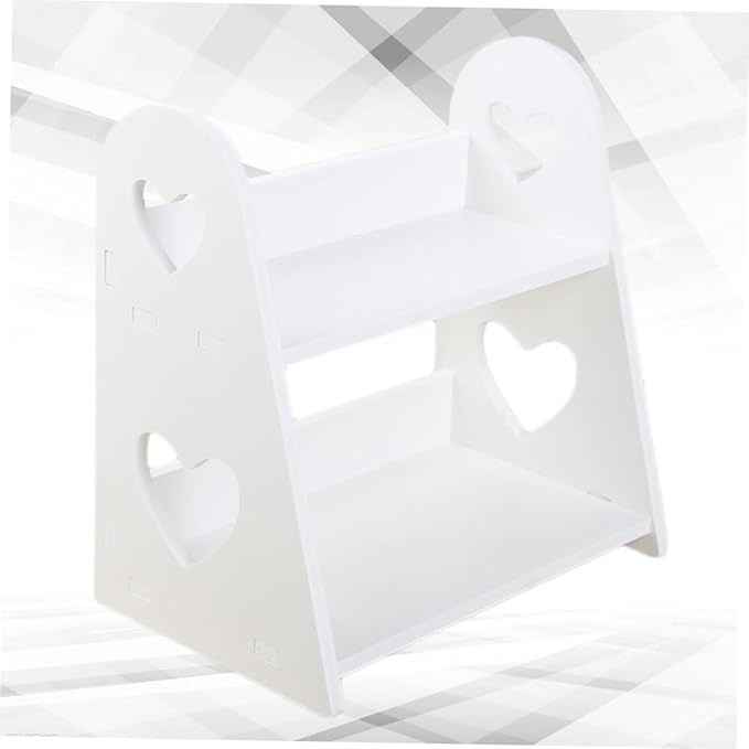 PartyKindom Heart-Shaped Hollow Bathroom Shelf for Cosmetics Storage Small Rack for Washbasin Organization Easy to Clean and Install for Home