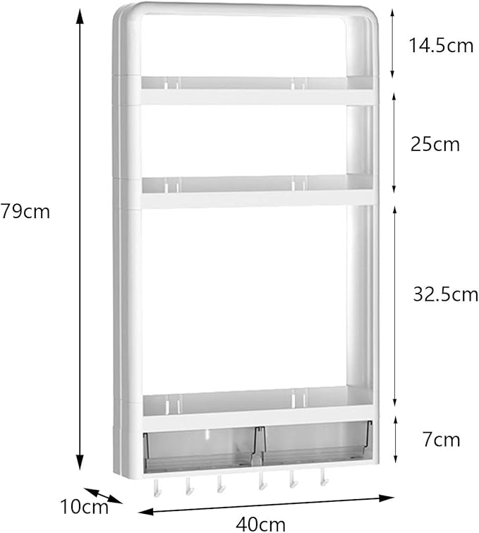 Generic Bathroom Shelf Organizer Storage Rack Hanging Storage Shelf Accessory No Drilling Shelves Multipurpose Multi Layer Over The Toilet Decor, E