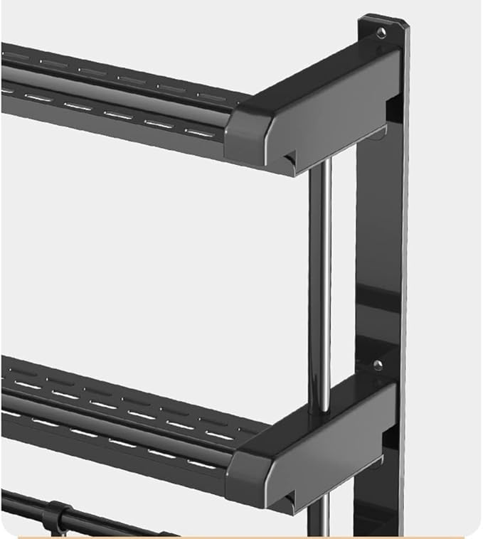 Bathroom Shelf Organizer - 2 Tier Storage Shelf with Adjustable Hook Wall Mounted Shelf Rack, Use for Bathroom-A