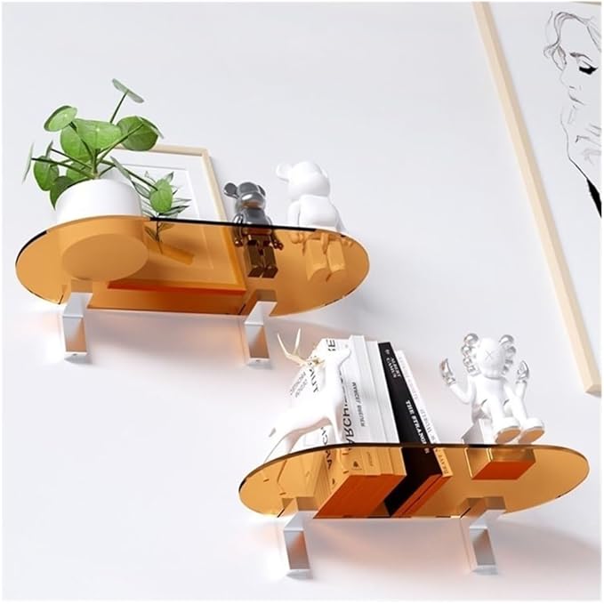 Bathroom Shelves Acrylic Floating Shelves for Wall, Clear Acrylic Display Shelf, Wall Decoration & Storage Shelf for Living Room, Bathroom, Bedroom, Kitchen bathroom organizers and storage(Transparent