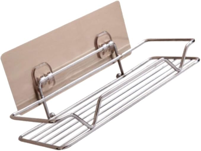 WFF Storage Rack，Suspended Shelf，Stainless Steel No Drilling Wall Mounted Adhesive Kitchen Holder Display Shelf Rack