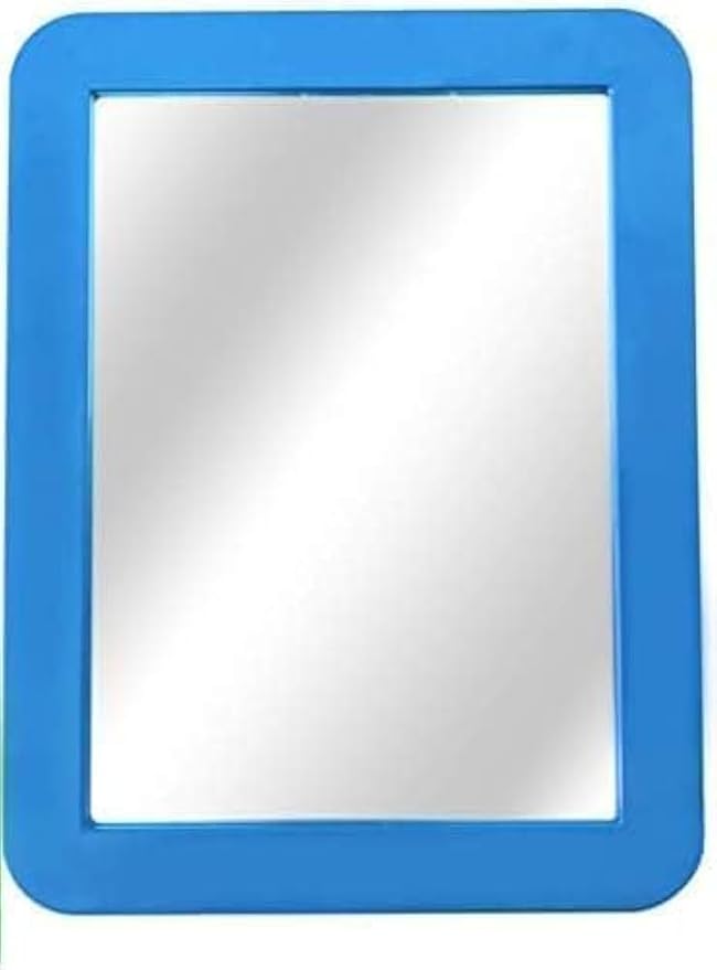 MIHAGUTY Magnetic Locker Mirror,5" x 7" Small Mirrors for Locker with Magnetic Backing,Real Glass Mirrors for School Locker, Bathroom,Workshop Toolbox,Locker Accessory, Office, Home (Blue)