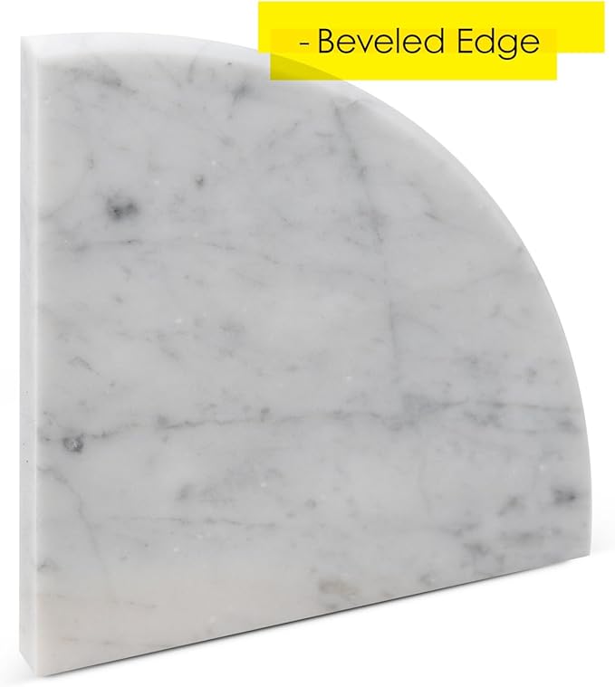 9'' x 9'' x 0.75 Thickness Premium Marble Corner Shelves for Bathroom Wall (Bianco Carrara)