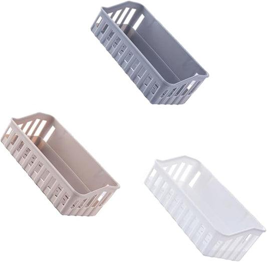 GLEAVI 3Pcs Self Adhesive Wall Mounted Storage Rack Punch Plastic Organizer for Bathroom Kitchen Versatile Shelf for Toiletries Condiments and More Random Color