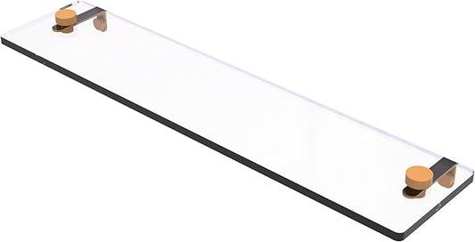 Allied Brass NS-1/22-GLY 22 Inch Glass Vanity Shelf with Beveled Edges, Golden Yellow