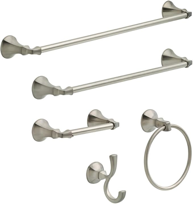 DELTA FAUCET Rubber Limited 76418-SS Ashlyn 18-in Wall Mount Towel Bar Bath Hardware Accessory in Stainless Steel