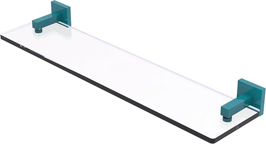 Allied Brass MT-1-22-GLT Montero Collection 22 Inch Glass Vanity Shelf with Beveled Edges, Glokzin Teal