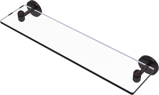 Allied Brass TA-1/22-ABZ Tango Collection 22 Inch Glass Vanity Beveled Edges Shelf, Antique Bronze