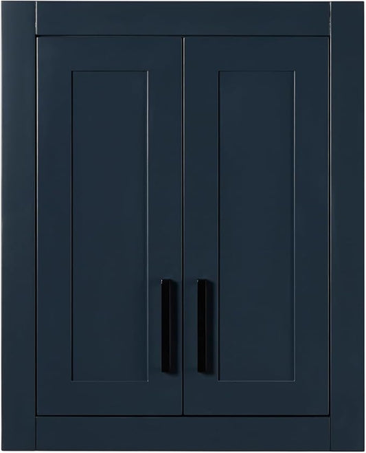 ARIEL Bathroom Wall Cabinet 26" H x 21" W x 8" D - Closed Door - Midnight Blue