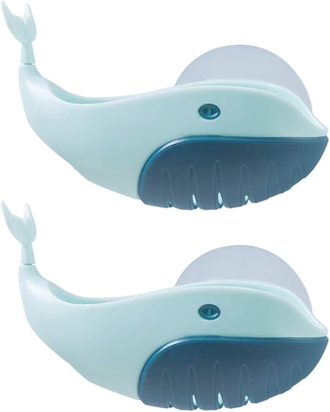 WFF Cartoon-Style Small Fish Soap, Removable, Easy to Clean, Keep Dry, Strong Suction Cup,for Bathroom, Kitchen and Travel (Color : A)