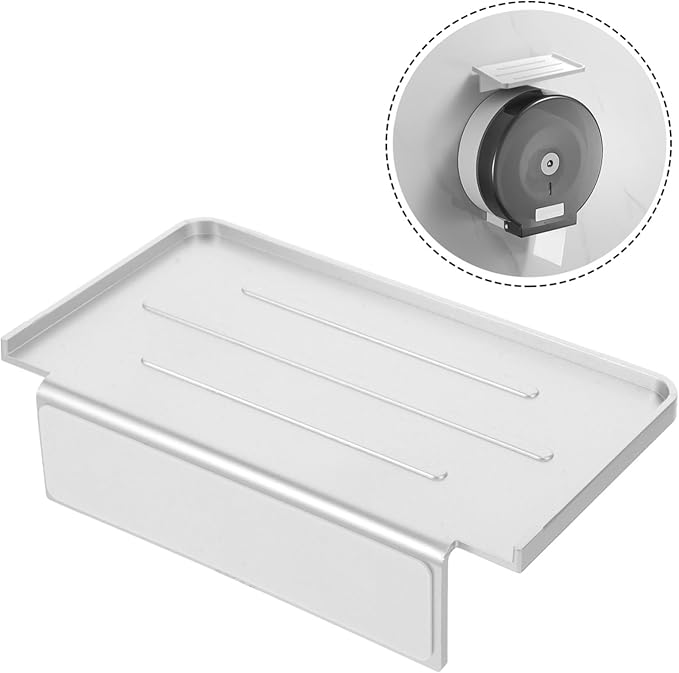 OSALADI 4pcs Bathroom Organizer Wall-mounted Phone Shelf Storage Rack Elegant Design