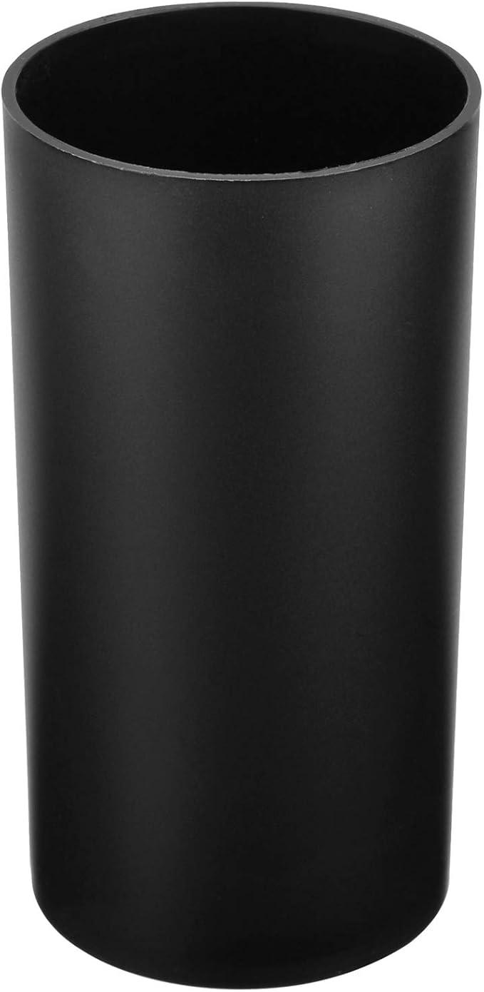 Bathroom Accessories Set 6 Piece - Trash Can, Toothbrush Holder, Toothbrush Cup, Soap Dispenser, Soap Dish, Toilet Brush Holder - Modern Bathroom Decor Set (Black)