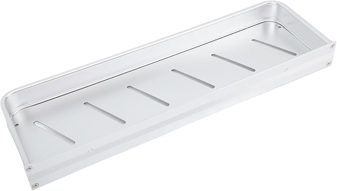 Tbest Wall Mounted Bathroom Storage Rack, Space Aluminum Shelf for Bathroom with Hooks, Drill Mounted Toilet Storage Shelf (40cm)