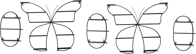 JOMCYDM 5PCS Butterfly Nail Polish Rack Wall Mounted Nail Polish Shelves Cosmetic Display Racks Perfume Lipstick Hanging Display Stand Shelf Organizer for Cosmetics Salon Beauty Shops