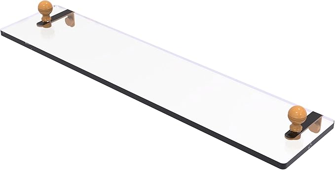 Allied Brass MA-1/22-GLY Mambo 22 Inch Glass Vanity Shelf with Beveled Edges, Golden Yellow