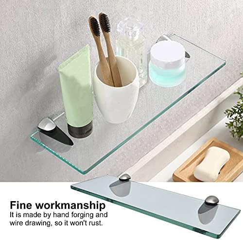 Floating Glass Shelves,Bathroom Floating Shelves,Glass Wall Shelves,Wallmounted Zinc Alloy Storage Rack,Bathroom Accessories for Home Hotel Apartment