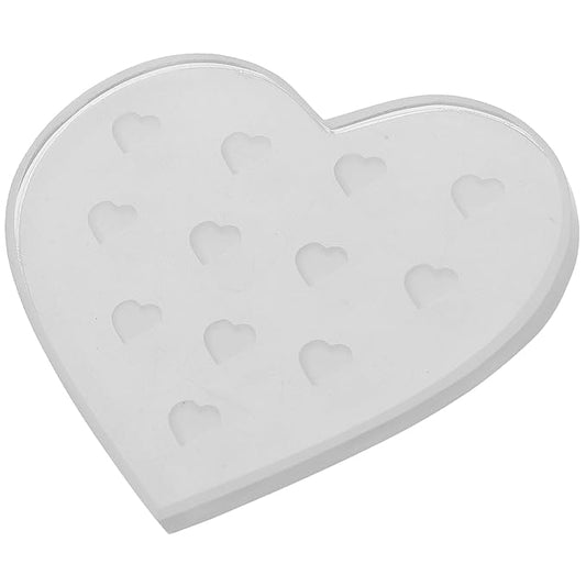 Beaupretty Glass Eyelash Extensions Tray Heart Shaped Lash Pallet Holder Strip Organizer Eyelash Extension Tool Transparent