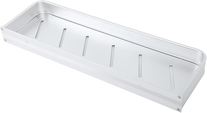 Tbest Wall Mounted Bathroom Storage Rack, Space Aluminum Shelf for Bathroom with Hooks, Drill Mounted Toilet Storage Shelf (40cm)