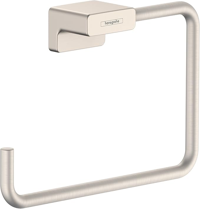 Hansgrohe AddStoris Modern Towel Ring in Brushed Nickel, 41754820